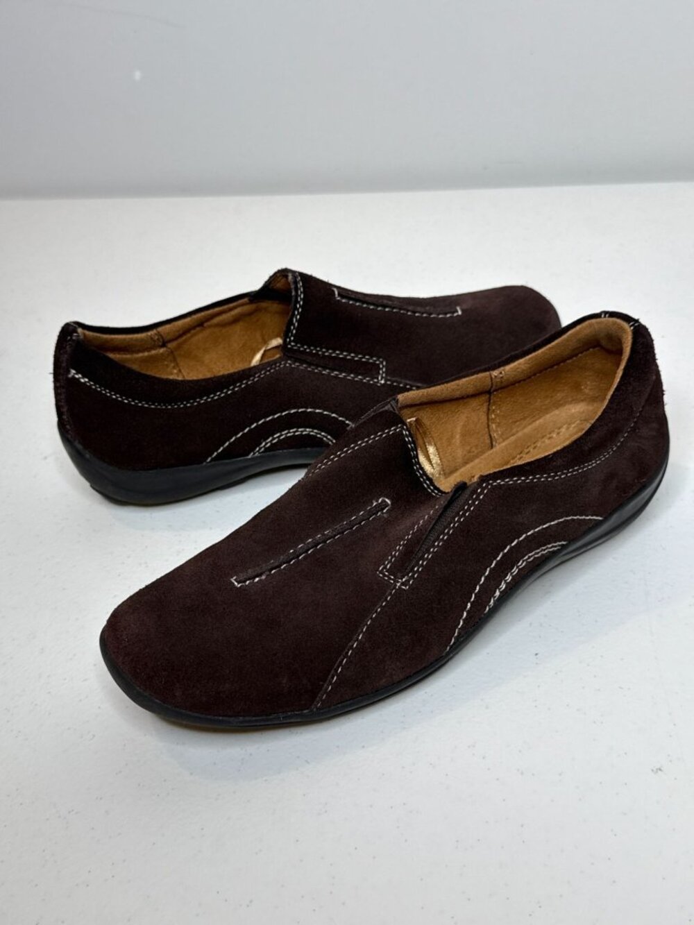 Naturalizer Brown Suede Slip On Comfort Shoes Womens 6.5M
